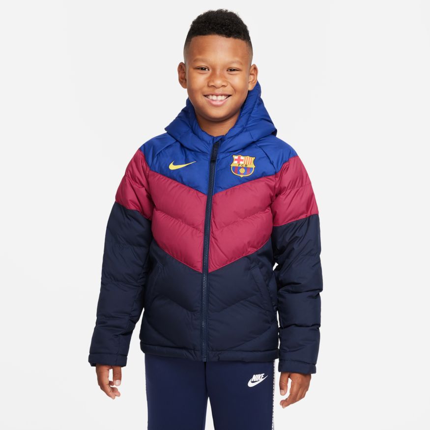 Nike Kid's FC Barcelona Sportswear Winter Jacket Deep Royal Blue/Noble Red/Varsity Maize - Best Buy Soccer